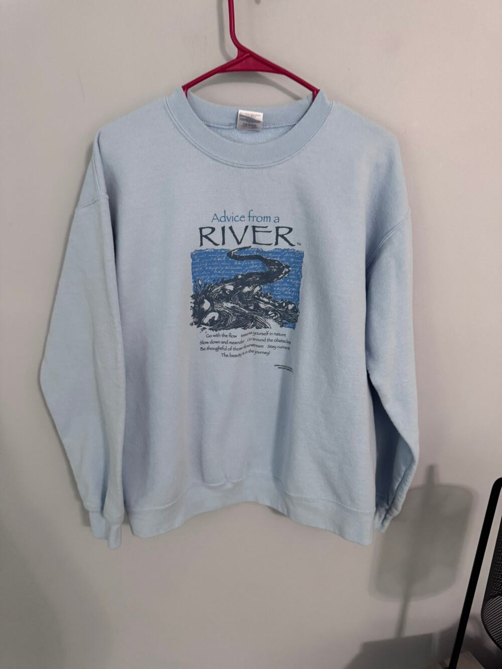 Gildan Heavy Blend Pullover Crewneck Sweatshirt Advice From a River Size Medium